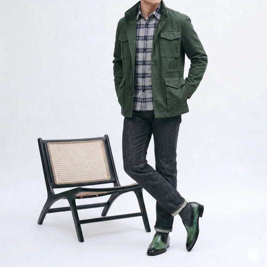 Dornford Venetian Loafers – Emerald Green Hand-Burnished Leather