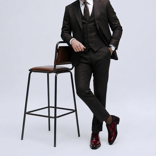 Dornford Wingtip Oxford Shoes – Red Leather
